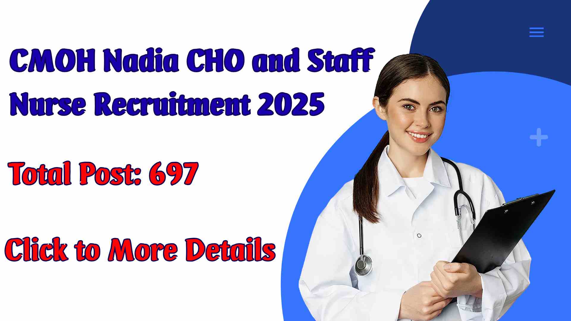 CMOH Nadia CHO and Staff Nurse Recruitment 2025 Apply Online for 697 Posts
